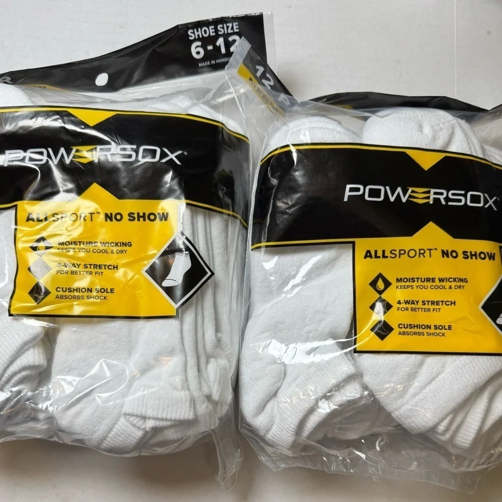 2 PowerSox Men's Cushion No Show Socks, 12-Pack 24 Total